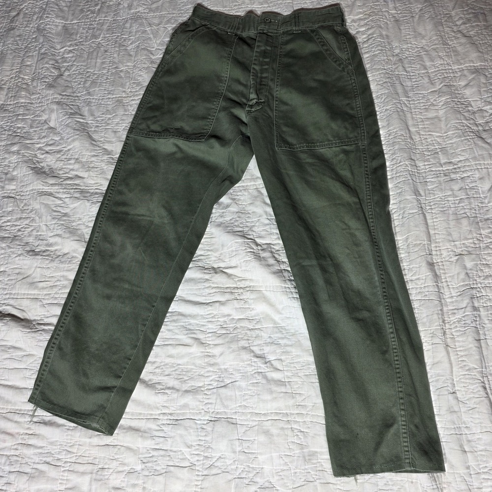 Vintage 80s (1984) US Army Mens 27x27 OG-107 Baker Pants